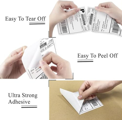 4" x 2" Thermal Labels Printable Shipping Label Stickers with Strong Adhesive, Large White Sticker Square Labels for Mailing, Shipping, Compatible with Most Thermal Printers (4" x 2"-500pcs) - style: 4" X 2"-White-500PCS