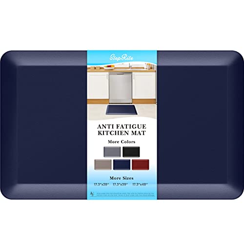 4/5 Inch Thick Kitchen Mats for Floor, StepRite Kitchen Rug for Standing - color: Blue, size: 28"L x 17"W x 0.8"Th