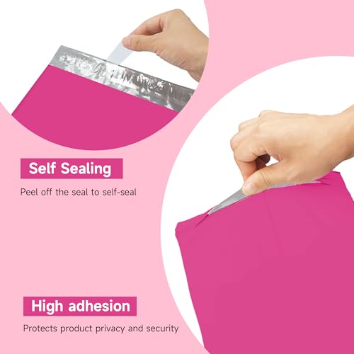 KKBESTPACK Pink Poly Mailers 12x15.5 in, Shipping Bags, 500 Pcs - color: Pink, size: 12" x 15.5" 500pcs