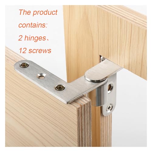 Pivot Hinge, 270 Degree, Solid Stainless Steel - color: Silver+Contains Screws