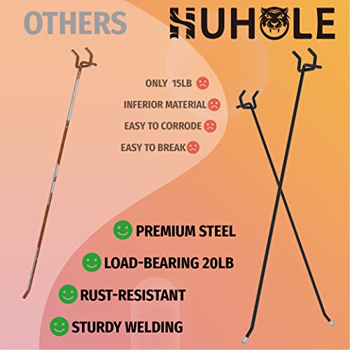 HUHOLE 25 Pack 12 Inch Black Pegboard L Hooks for 1/4 Inch Pegboard - size: 12 Inch