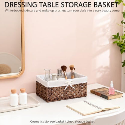 Water Hyacinth Storage Basket Small with Metal Frame & Removable Liner - size: Small