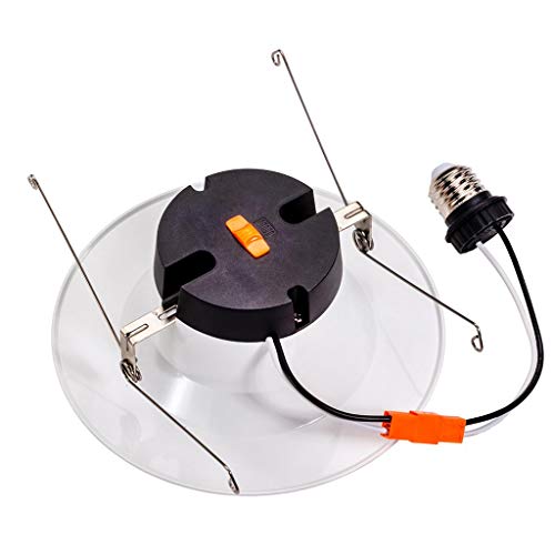 Topaz Round 6 Inch LED Recessed Retrofit Downlight, 9 W, Smooth Trim, 5CCT Selectable 2700K,3000K,3500K,4000K,5000K, White