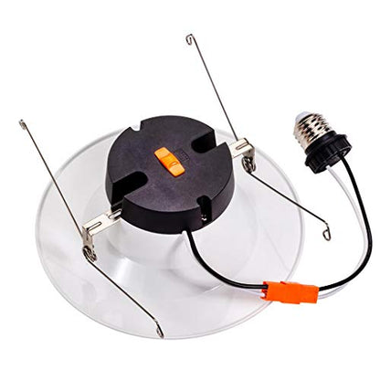 Topaz Round 6 Inch LED Recessed Retrofit Downlight, 9 W, Smooth Trim, 5CCT Selectable 2700K,3000K,3500K,4000K,5000K, White