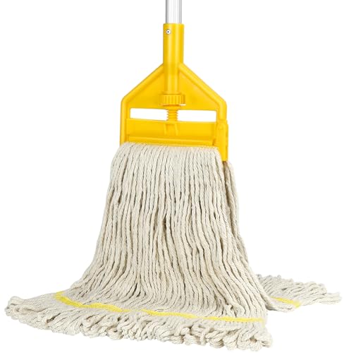 VOUBIEN Commercial Mop Heavy Duty Industrial Cotton Mops with Long Handle - size: 1x Industrial Mop with Handle