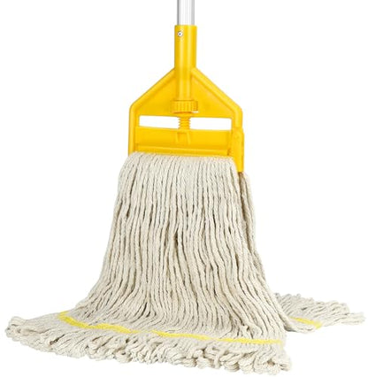 VOUBIEN Commercial Mop Heavy Duty Industrial Cotton Mops with Long Handle - size: 1x Industrial Mop with Handle