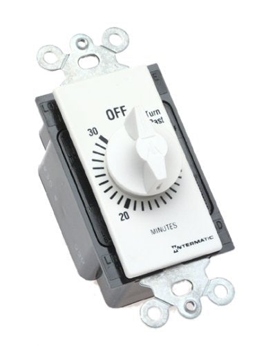 Intermatic FD30MWC 30-Minute Countdown Wall Timer for Fans and Lights, White - color: White, size: 30-Minute, style: Without Hold on Timer