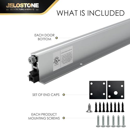 36'' Commercial Automatic Door Bottom, Mill Finish, 9/16" W x 1-3/8"H Aluminum Automatic Door Bottom, Full Mortise with Neoprene Insert, JS-4111RL - size: 36''