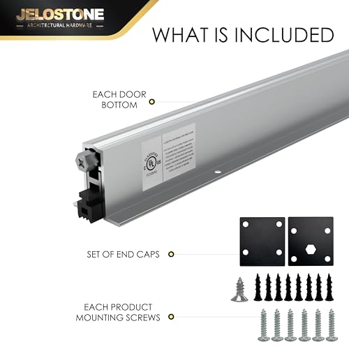 32'' Commercial Automatic Door Bottom, Mill Finish, 9/16" W x 1-3/8"H Aluminum Automatic Door Bottom, Full Mortise with Neoprene Insert, JS-4111RL - size: 32''