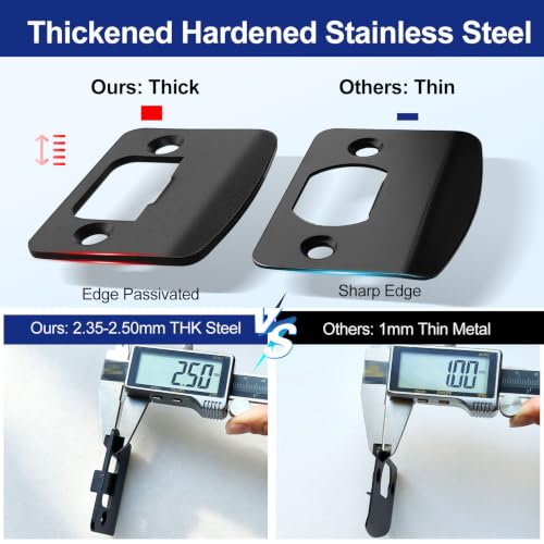 Standard Door Strike Plate Ultra Heavy-Duty Version, 2-1/4" x 1-3/4" - color: Matte Black