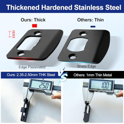 Standard Door Strike Plate Ultra Heavy-Duty Version, 2-1/4" x 1-3/4" - color: Matte Black