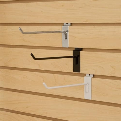 Econoco Slatwall Deluxe Hooks, Metal, 96 Pack, 4in - color: Black, size: 4" Length