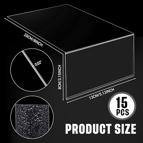 Containlol 15 Pcs Clear Plastic Shelf Label Holders, 5.1 x 3.2 Inch - size: 5.1 x 3.2 Inch