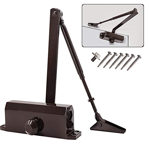 MARIE Automatic Door Closer Commercial Grade 2 Spring Heavy Duty Fireproof Adjustable Door-Closer, Brown - color: Brown, size: Size 2