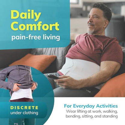 BraceAbility Lower Back Pain Brace - Wraparound Lumbar Support Belt for Herniated or Bulging Discs Treatment, Pinched Nerve Relief, Degenerative Disc Disease and Hip Strains for Men and Women (S) - size: S