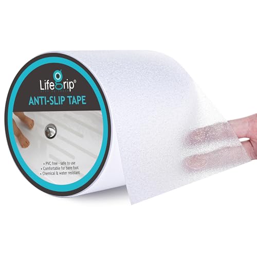 LifeGrip Clear Anti Slip Tape 6" x38Ft Waterproof Grip Tape for Tubs&Shower - size: 6" X 38'