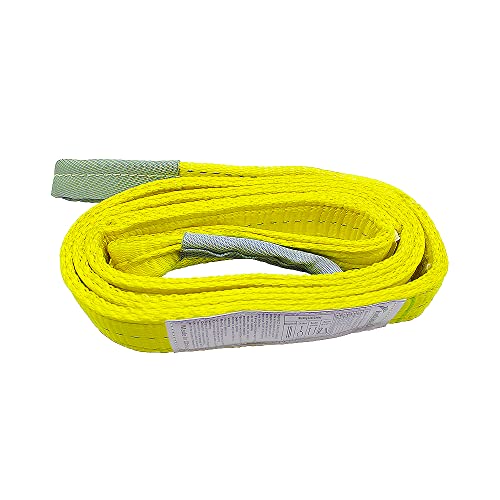 2" x 6’ Poly Web Sling Lifting Strap for Construction 6200lbs Vertical for Rigging Moving Towing Hoisting Work Gear - color: Yellow - Vertical Capacity 6200LBS, size: 6ft