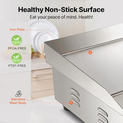 VEVOR Commercial Electric Griddle, 22", Countertop Flat Top Griddle - size: 22"
