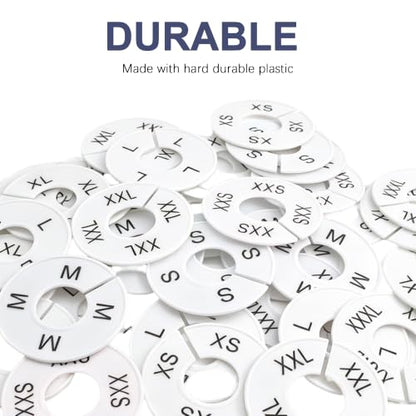 45Pcs Clothing Size Dividers Round Plastic White - color: White-9 Sizes (Xxs-xxxxl)