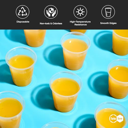Turbo Bee 5oz Disposable Plastic Cups 500 Pack - Small Drinking & Sample Cups, Bulk Multi-Use Tumblers for Beverages, Mini Desserts, Home, School, Parties, or Commercial Use - size: 5 Ounces
