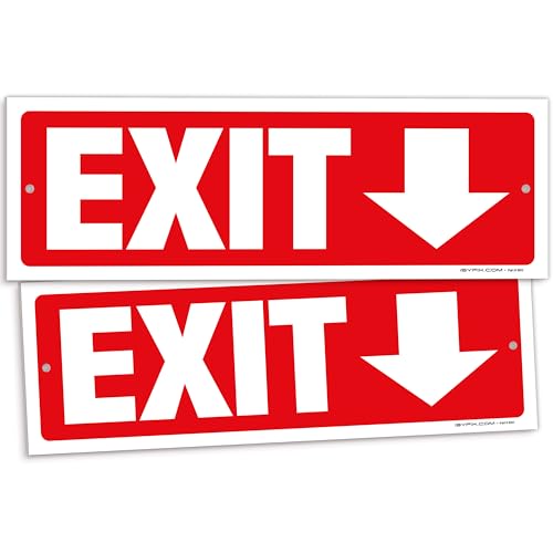 iSYFIX Exit Signs, 12x4 Inch, 2 Pack, Directional Down Arrow - color: Plastic Down, size: 2 Pk 12x4