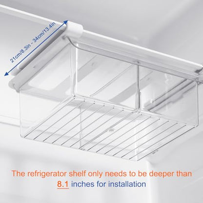 Fridge Drawer Organizer, 2" Height x 8.66" Width, Shallow - size: 2" Height x 8.66" Width