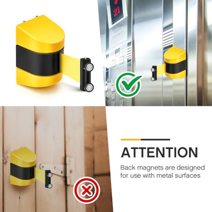 Barydat 1 Pieces 16.4 ft Retractable Barrier, Caution Do Not Enter, Yellow - color: Yellow, size: Caution Do Not Enter