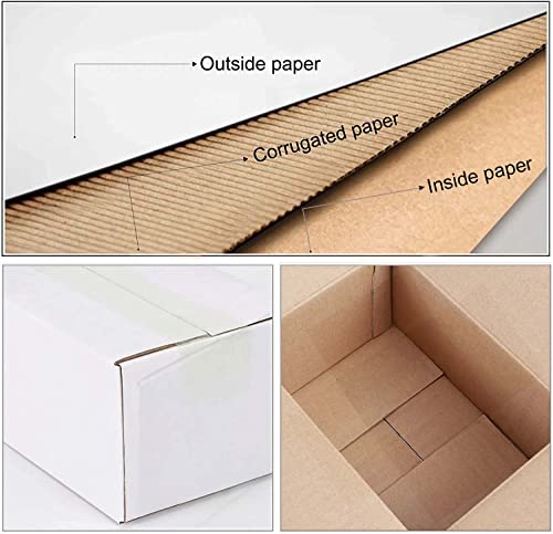 Calenzana 11x6x6 Shipping Boxes Set of 25, Corrugated Cardboard Box for Mailing Small Business Packing Gifts, White - size: 11x6x6, style: 25 Pack