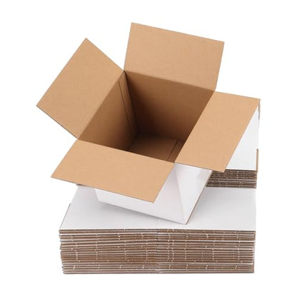 6x6x6 inch Cardboard Shipping Boxes, Set of 30 Square Boxes, White - size: 6x6x6 inch 30 Pack
