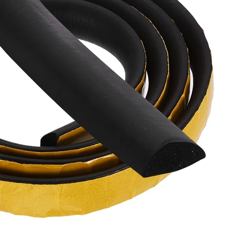 PATIKIL 6.6FT Solid Rubber Weather Stripping, 1-1/6" W x 1/2" H Self Adhesive D Shape EPDM Rubber Seal Strip Gasket for Door Frame Window Insulation RVs Furniture Cabinets, Black - size: 6.6FT x 1 1/6"W x 1/2"H