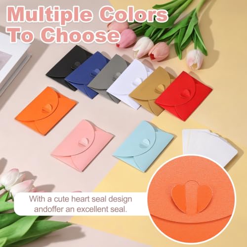 PATIKIL Gift Cards Envelopes (4.1"x 2.8",Orange Red) Mini Heart Clasp 12PCS - color: Orange Red