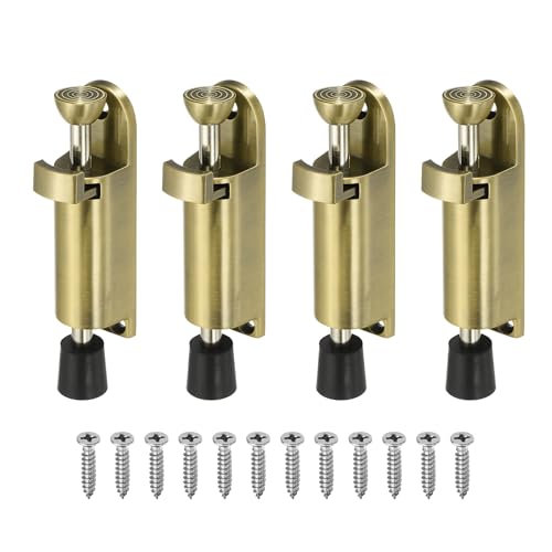 uxcell 4Pcs Kickdown Door Stop for Ground Gap 0-25mm Bronze - color: Bronze, size: for 0-25mm