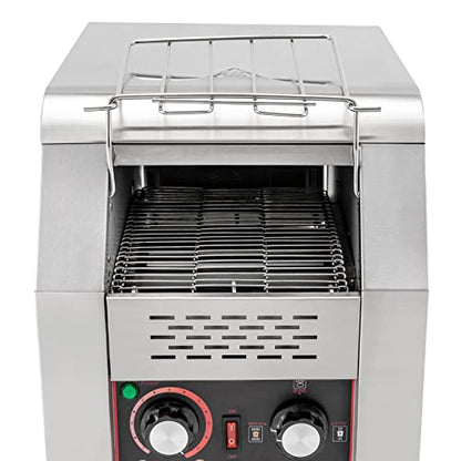 Commercial Conveyor Toaster 150PCS / Hour Toasting Bread Bagels 110V Electric Countertop Belt Machine for Restaurant Home Bread Bagel Breakfast, 1300W Stainless Steel Heavy Duty Industrial Toasters - color: Silver - G