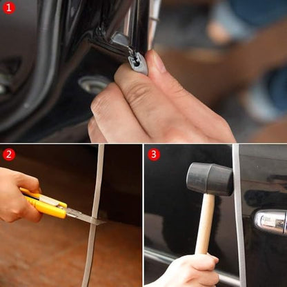 Winunite 32.8ft(10m) Car Door Edge Guards Light Gray– Fits Most Vehicles, No Glue, U-Shaped, Built-in Metal Clips, Scratch and Chip Resistant – Reduces Dings in Parking Lots - color: gray, size: 32.8 ft