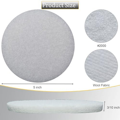 Tonmp 10 Pack 5 Inch 2000 Grits Multipurpose Scrubber Scouring Pads Flocking Scuff Pads -Hoop and Loop Scuff Pads Conditioning Discs Polishing Pad for Furniture Automotive Cleaning, Rust Removal - style: 2000 Grit