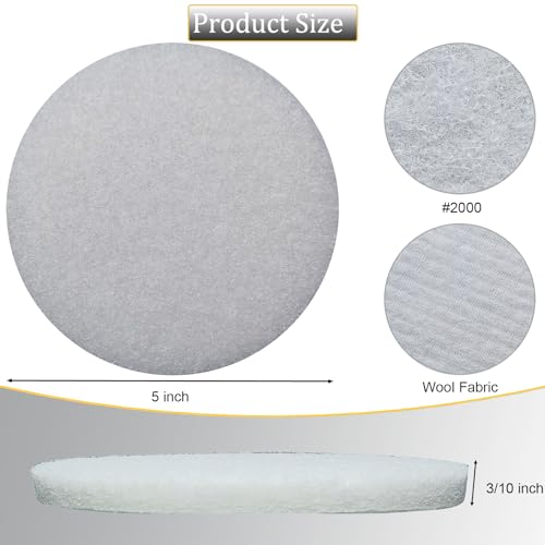 Tonmp 10 Pack 5 Inch 2000 Grits Multipurpose Scrubber Scouring Pads Flocking Scuff Pads -Hoop and Loop Scuff Pads Conditioning Discs Polishing Pad for Furniture Automotive Cleaning, Rust Removal - style: 2000 Grit