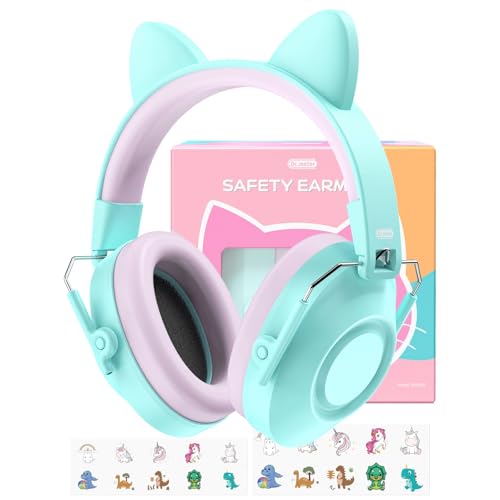 Dr.meter Noise Cancelling Headphones for Kids Adults Toddler Ear Protection - color: Cat Lake Green