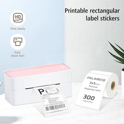 3x5 Inch Thermal Labels,Rectangle Sticker,300PCS Water & Oil Proof Shipping Labels with Strong Adhesive,Compatible with Zebra & Rollo,for Moving Boxes,Small Business & Inventory,White - color: White