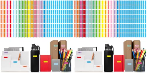 3328 Color Coding Labels, 16 Colors Blank Stickers Mini Rectangular Labels 1” x 3/8” (25 x 10mm), Colored Assorted Sticker for Marking Projects, Boxes, Jars, Storage Containers, Files (Pack of 2) - size: 1" x 3/8" (Pack of 2)