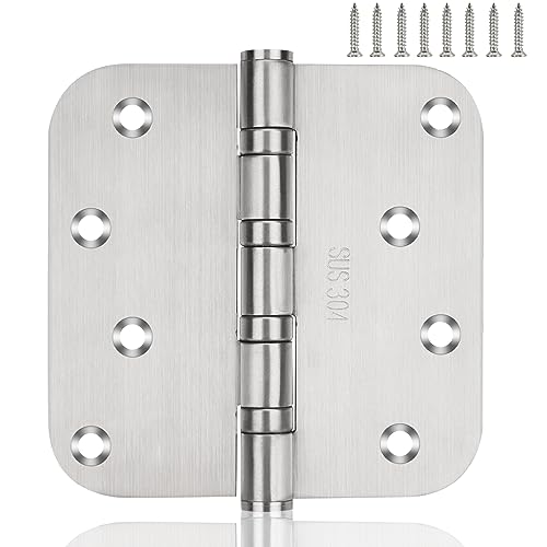 304 Stainless Steel Door Hinges 4 Inch Heavy Duty Ball Bearing Interior & Exterior Door Hinges 4'' X 4'' for Left & Right Doors with 5/8" Radius Corners-3 Pack - size: 3 Pack
