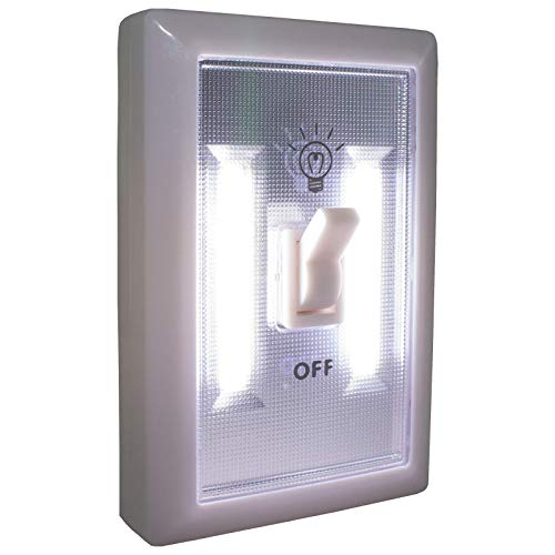 LitezAll COB LED Light Switch Night Light, 12-Pack 200 Lumen Wireless Battery Operated Wall Lights, Stick-On Switch Lights for Closets, Cabinets, Hallways, Garage, Gifts for Men – Batteries Included - style: 12-Pack
