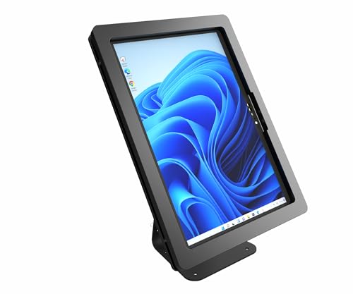 Anti-Theft Acrylic Case with 360 Rotate 180 Swivel Metal Desktop Stand for MS Surface Pro 3/4/5/6/7 Tablet (Black) - color: Black, size: Surface Pro 3/4/5/6/7