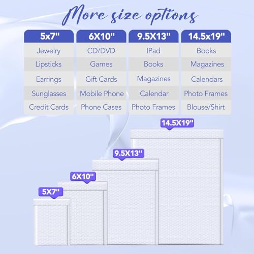 Fuxury Bubble Mailers Bulk 5x8.6" 800Pack White Waterproof Padded Envelopes - color: White, size: 5x8.6" 800PC
