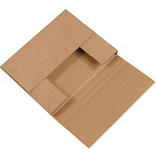 BOX USA Kraft Easy-Fold Corrugated Cardboard Mailing Boxes, 10 1/4" x 8 1/4" x 1 1/4",Pack of 50, Crush-Proof, For Shipping, Mailing and Storing - color: Kraft