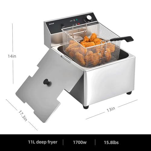 Commercial Deep Fryer with Basket, 20QT 1700W Electric Fryer for Home Use - size: 11L