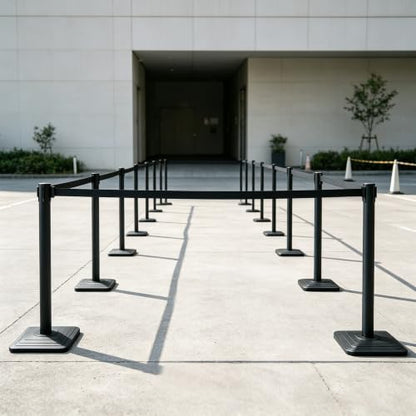 OangeStar 4-Pack Crowd Control Stanchions,Heavy Duty Queue Barriers - color: Black