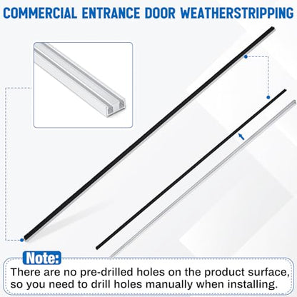 Pushglossy 4 Pcs 42inch Commercial Door Astragal Seal with Weatherstripping - size: 42 Inch