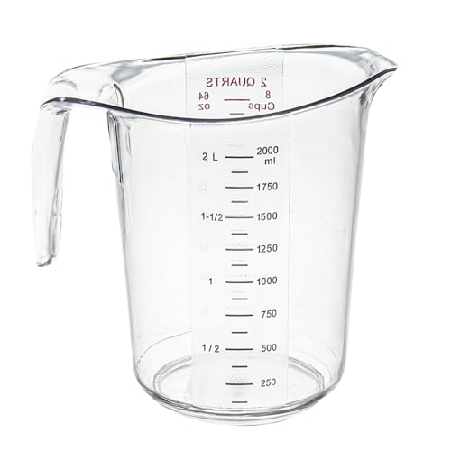 Restaurantware 2 qt Clear Plastic (Cups) Measuring Cup, 10 Pack