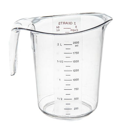 Restaurantware 2 qt Clear Plastic (Cups) Measuring Cup, 10 Pack