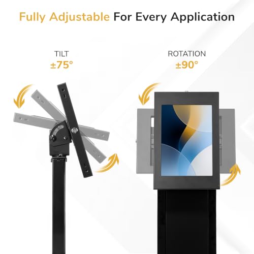 Mount-It! Anti-Theft iPad Floor Stand, Locking Kiosk Enclosure, Black - color: Black